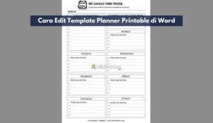 Cara Edit Template Planner Printable di Word