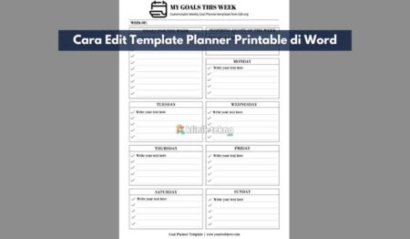 Cara Edit Template Planner Printable di Word