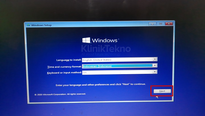 Konfigurasi Sebelum Penginstalan Windows 10