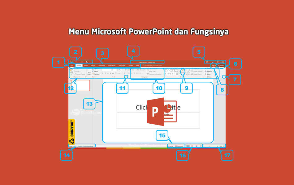 Bagian-bagian Menu Microsoft PowerPoint dan Fungsinya