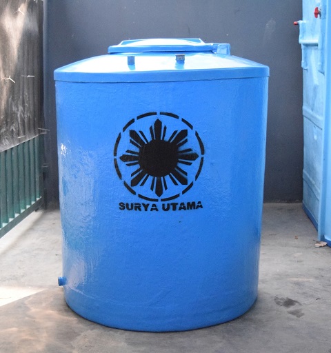 tangki air Surya Utama, toren air, tangki fiberglass, tangki air fiberglass, 500 liter, 1000 liter, 1m3