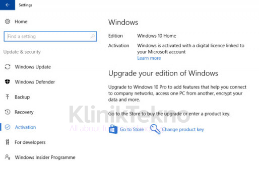 Upgrade Windows 10 Home ke Windows 10 Pro 1